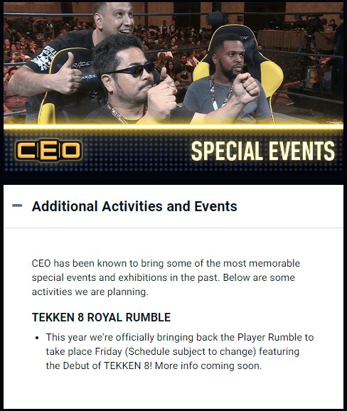 Hey <a href="/Jebailey/">Alex Jebailey</a>, I heard you guys are doing a Tekken 8 Royal Rumble Friday night at 8 pm... and that people are selected for it...

I'm just trying to throw my hat in the ring as Florida's premier, okay-at-best Lili player! Put me in, coach!

<a href="/CEOGaming/">CEO 2026 on August 14-16 in Orlando, FL!</a>