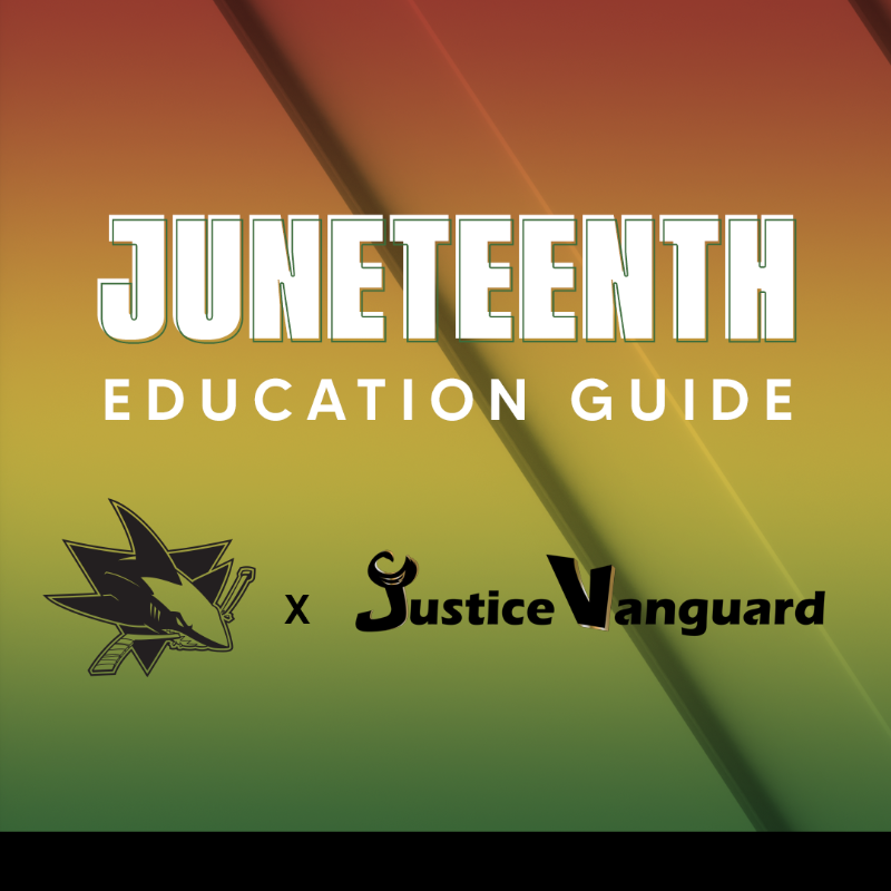 SanJoseSharks's tweet photo. A day for education and celebration. Happy #Juneteenth!

We have collaborated with a local nonprofit, Justice Vanguard, to educate and share resources about Freedom Day ⤵️
