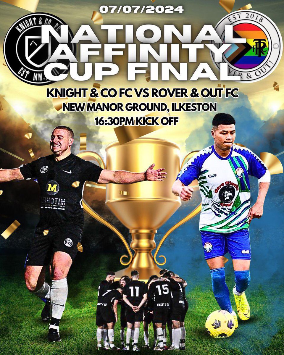 Congratulations to all the lads at Spanish Bar and Harrow FC… Ilkeston dominating Sunday League 🖤🤍

Lads from both sides will be representing Knight &amp; Co in just over 2 weeks as we take on <a href="/roverandout/">Rover&Out !</a> at The New Manor Ground, Ilkeston! 

#MoreThanJustABarbershop