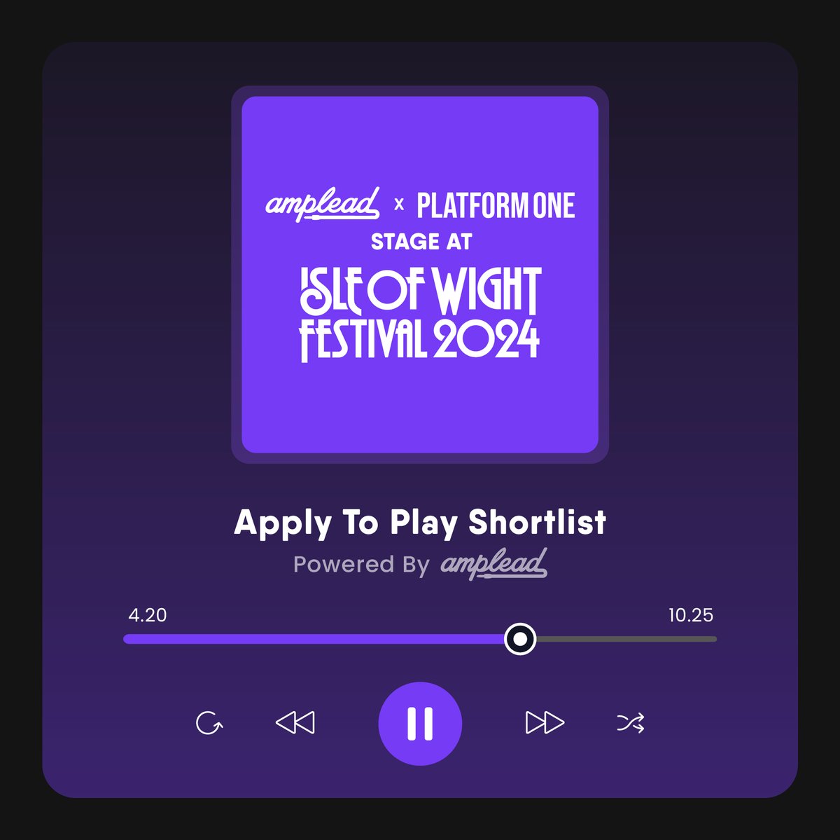Amplead (@ampleadhq) on Twitter photo With the <a href="/IsleOfWightFest/">Isle of Wight Festival</a> taking place this weekend, we wanted to share some of the shortlisted artists from the Platform One Apply To Play with you.
The Spotify playlist features <a href="/iamleadley/">Leadley</a>, <a href="/TheCovasettes/">The Covasettes 🐄</a>, Tragic Love Company, Finn Forster, <a href="/CasualRiots/">Casual Riots</a>, City Dog, With the <a href="/IsleOfWightFest/">Isle of Wight Festival</a> taking place this weekend, we wanted to share some of the shortlisted artists from the Platform One Apply To Play with you.
The Spotify playlist features <a href="/iamleadley/">Leadley</a>, <a href="/TheCovasettes/">The Covasettes 🐄</a>, Tragic Love Company, Finn Forster, <a href="/CasualRiots/">Casual Riots</a>, City Dog,