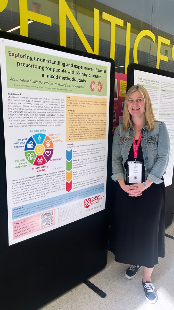 Fantastic to be at #ISPC2024 at <a href="/UniWestminster/">University of Westminster</a> showcasing my PhD study poster exploring #socialprescribing for people with #kidneydisease, with a huge thanks to <a href="/QUBScholarships/">QUB Scholarships & Awards</a> and <a href="/QUBSONM/">QUBNursing&Midwifery</a> for supporting my attendance at this conference! ❤️