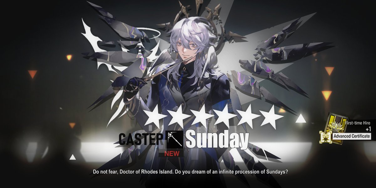 Arknights x Honkai Star Rail
[New Operator Fan Design]

SUNDAY (Sankta)
★★★★★★ Caster- Siphon Caster

++++++++++++++++++++
(Clothes slightly based off Andoain's outfit because it looks cool and I want a crossover fanart of Sunday wearing it haha)