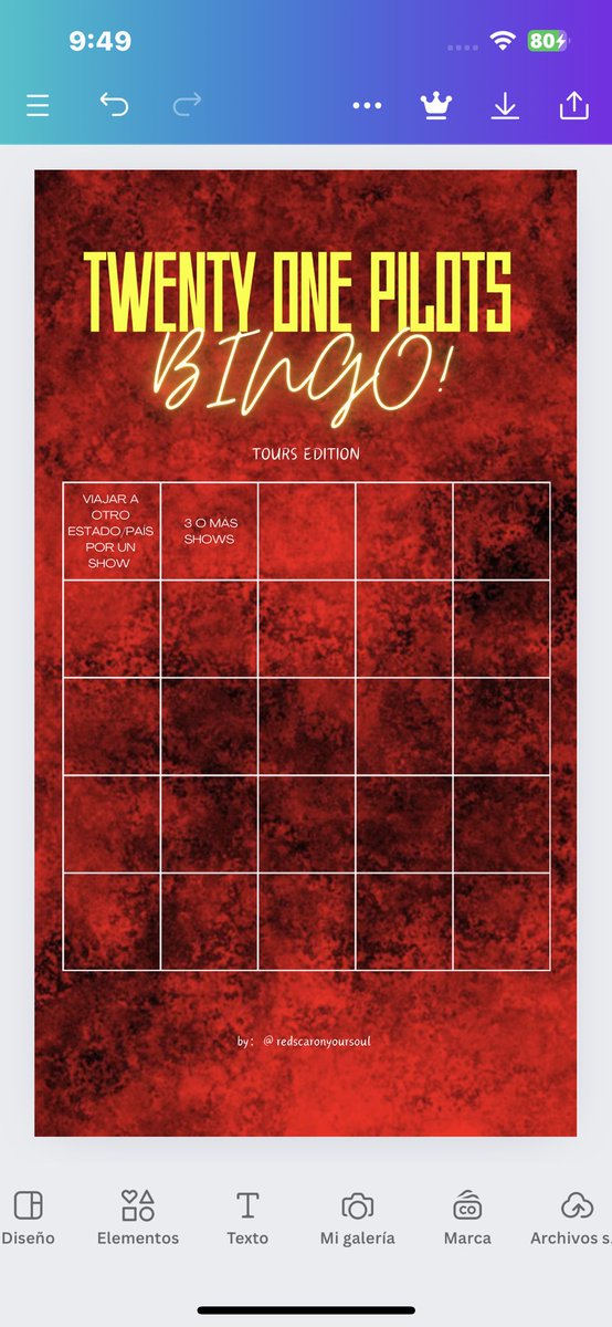 readystdygo's tweet image. Les subiré un bingo en un rato en mi insta por si quieren hacerlo! @redscaronyoursoul 

#clikkies