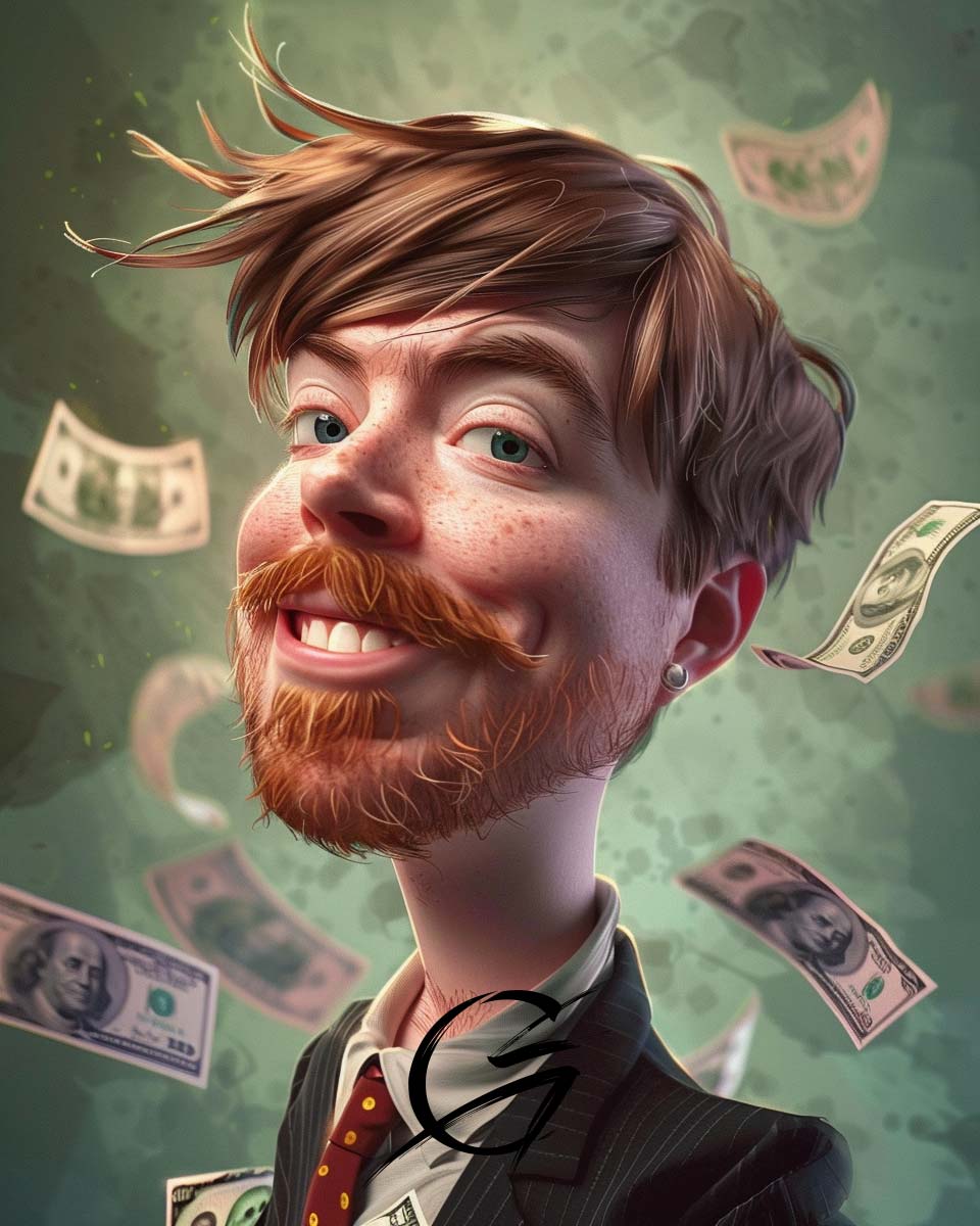 g_art_official's tweet photo. When you're rolling in dough and still look like a million bucks! 🤑💸
#caricature #caricatures #caricatureartist #WealthyWednesday #MoneyMood #FunnyArt #HumorousPortraits #RichAndRidiculous #WhimsicalArt #LaughOutLoud #ArtWithAttitude #MoneyMaker #mrbeast https://t.co/SBUShWVJH2