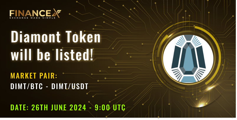 therealFinanceX's tweet photo. Diamont Token (DIMT) has been listed on FinanceX exchange      

Deposit: Open in  25th June 2024 
Trade: Open in 26th June 2024       

Detail: https://t.co/1NV9cxnYb3

@Diamontproject
#therealFinanceX #CoinGecko #Diamontproject https://t.co/HxDTPwotEj
