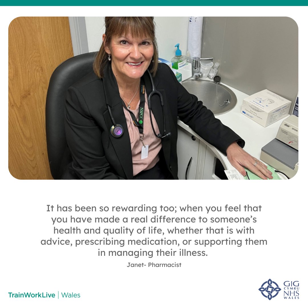 nhswalescareers's tweet photo. Read all about Janet's story about becoming a Pharmacist here: https://t.co/3UkpGbElr0
#Pharmacy #NHSWales #TrainWorkLive
@CPWales
@RPS_Wales
@APTUKWales
@cardiffuni
@SwanseaMedicine
@CCApharmacy
@PDaHW https://t.co/uH6rXwwKSf