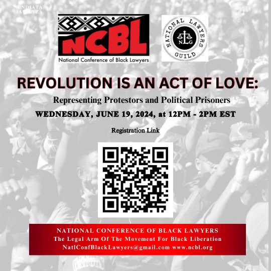 In 7 minutes I will be Celebrating Juneteenth by learning more about the work to free political prisoners.  #ncbl