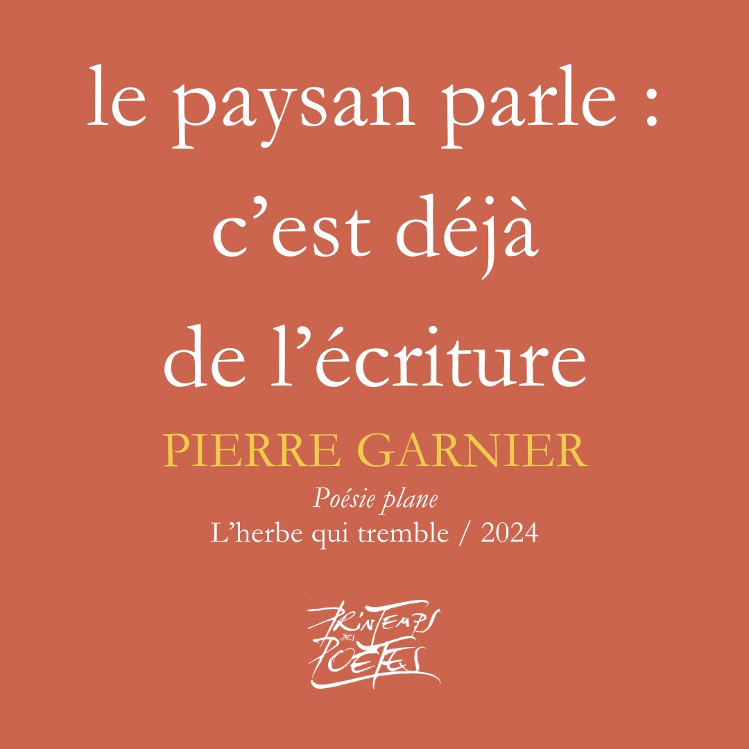 Éditions L'herbe qui tremble

#pierregarnier #poesieplane #lherbequitremble #printempsdespoetes #printempsdespoètes