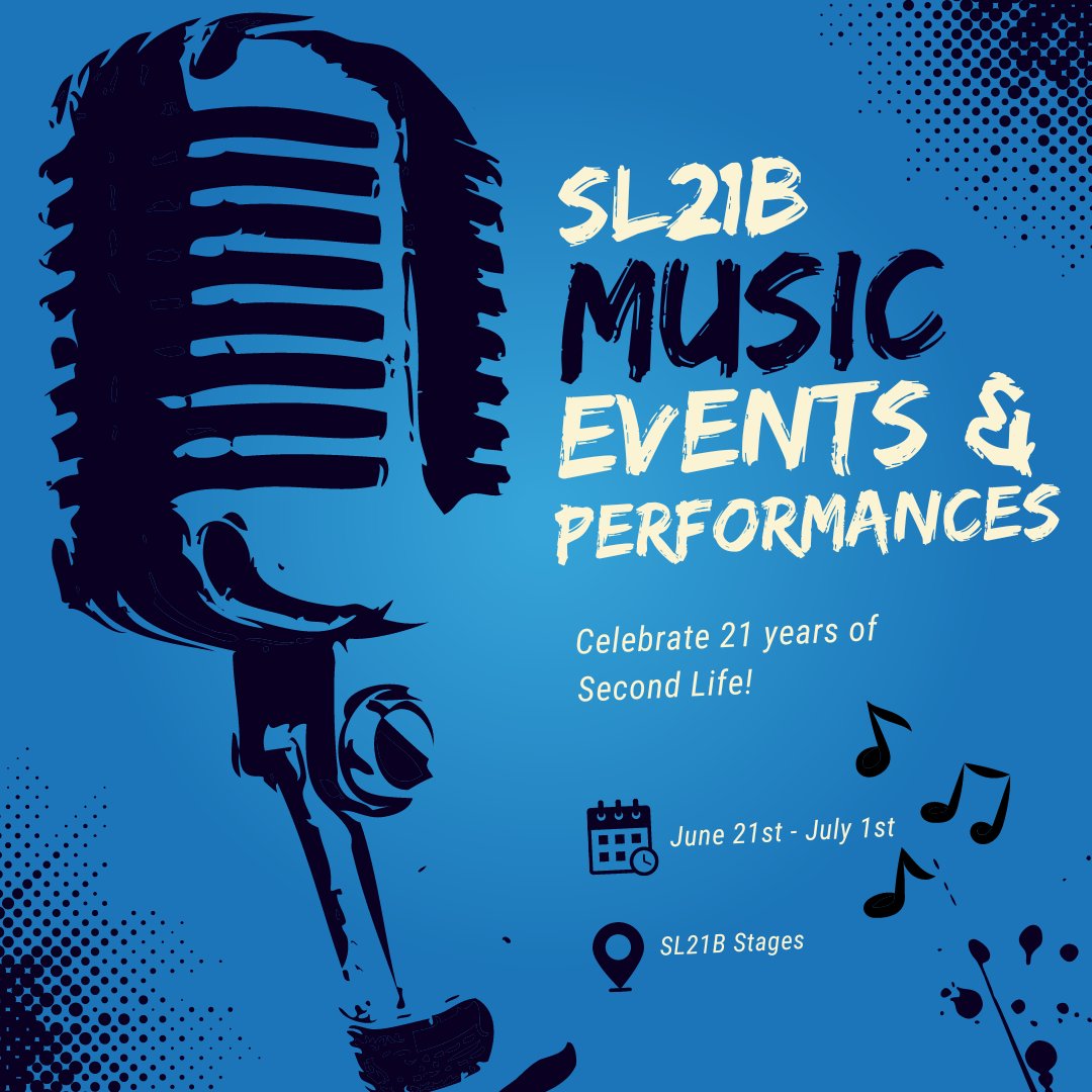 Second Life is turning 21! Go on an interstellar journey through sound and emotions with a variety of live music events and spellbinding performances at the SL21B stages! 🎶 🎸

Learn more ➡️ second.life/sl21bmusiceven…

#SecondLife #SecondLifeBirthday #SL21B #LindenLab #metaverse
