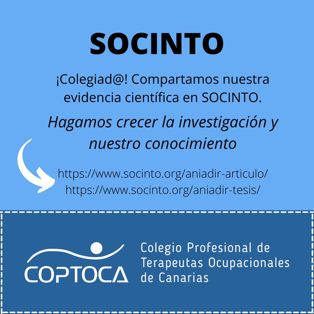Sólo compartiendo conocimiento, creceremos como profesión. Hagamos que la terapia ocupacional española se sitúe en el nivel científico que merece.

#terapiaocupacional #occupationaltherapy #terapiaocupacionalcanarias #socinto #tobe #investigacion #conocimiento #cienciaocupacional