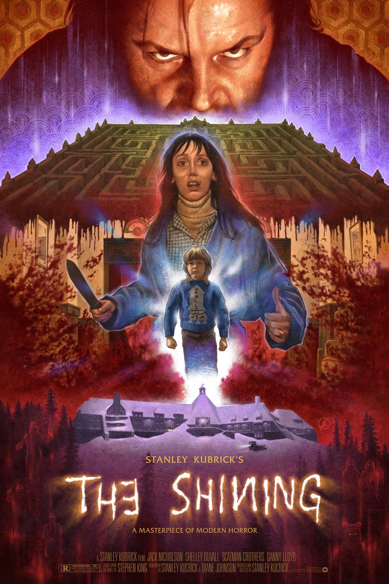 WolfgangLeBlanc's tweet photo. 🔹 NEW WORK 🔹

Excited to finally share this #TheShining poster I illustrated almost 2 years ago. This was conceived as a companion piece to my Doctor Sleep as well.

I have a few APs available, prints details in reply. If interested DM me! ✌🏻

#Horror #Art https://t.co/JbGQYsfA6E