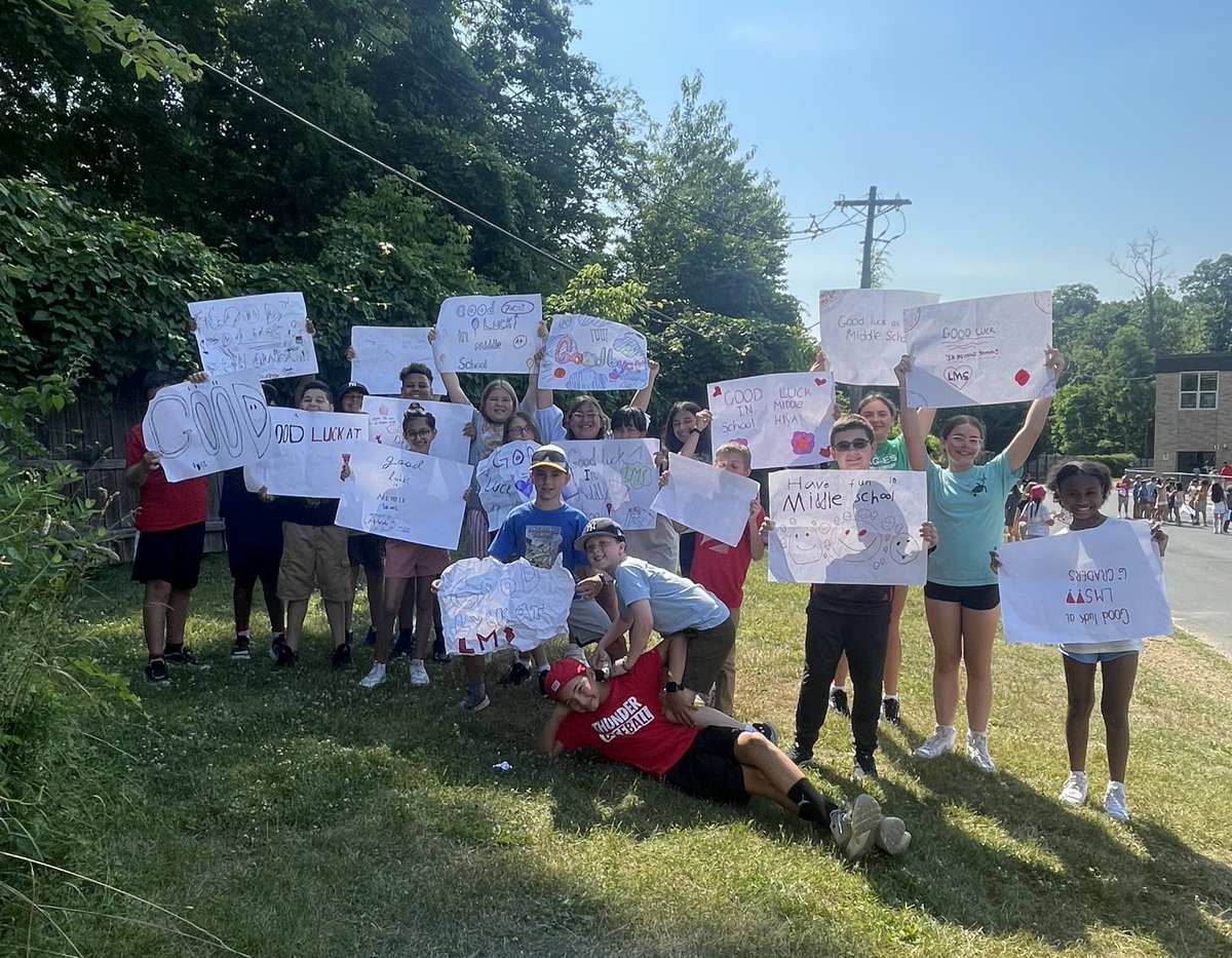 Congratulating the 6th graders and wishing them luck at the middle school next year!