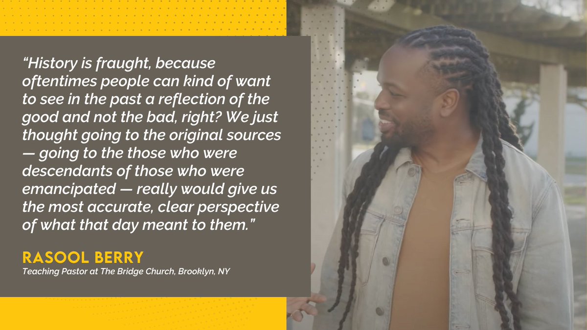 NETA_Tweets's tweet image. JUNETEENTH: Faith &amp;amp; Freedom tells the story of Juneteenth through the eyes of a Black man learning about the holiday from direct descendants of those liberated that day. Stream on the PBS App. pbs.org/show/juneteent… #juneteenth #pbslearningmedia #educatorresources @odbvoices