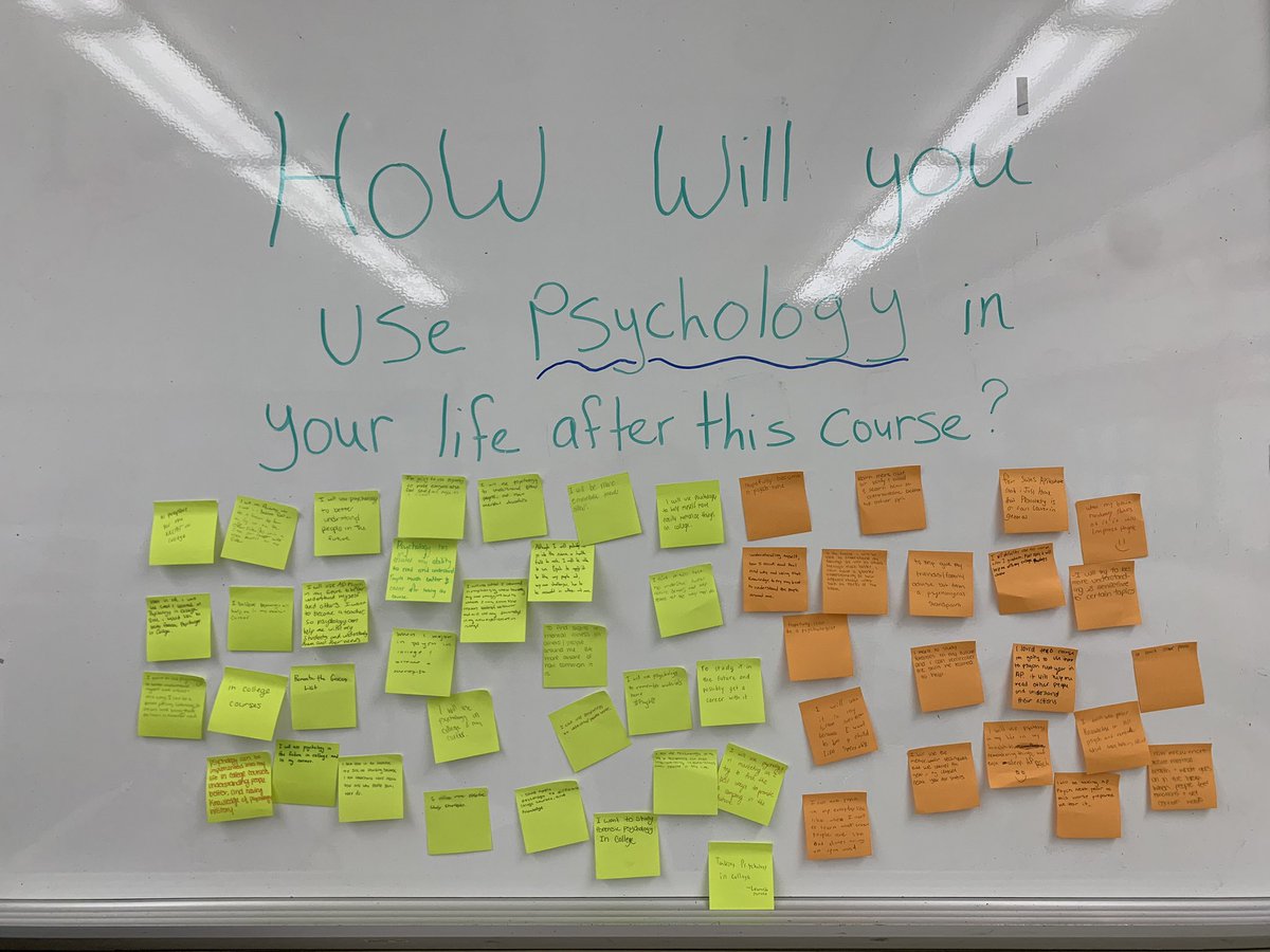 Love closing out the year with this question. “How will you use psychology in your life after this course?” Have a wonderful and safe summer PTHS!! <a href="/pthsnation/">Pequannock Township High School</a> @RichHayzler