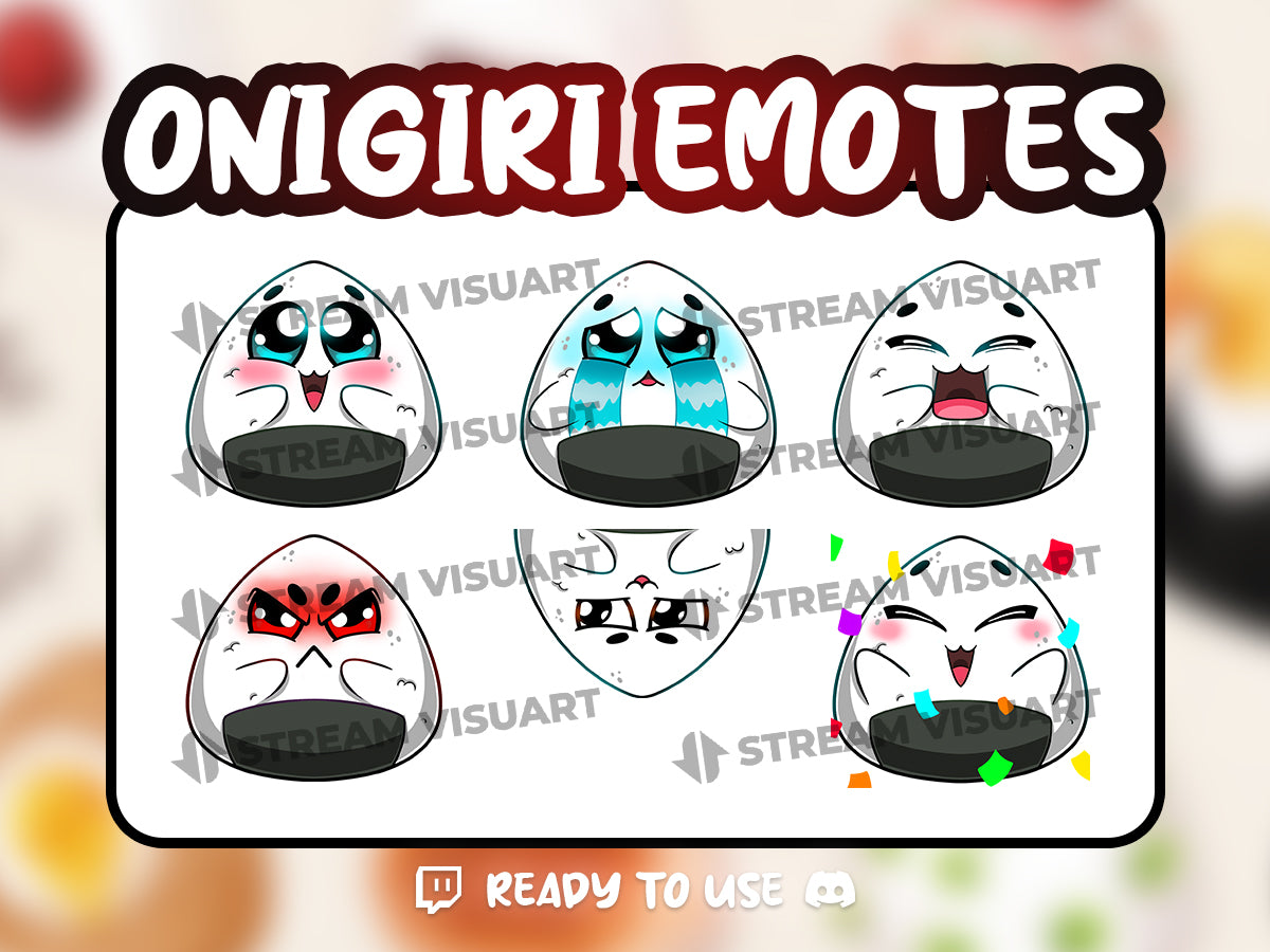 Add a dash of cuteness to your stream with our Rice Ball Onigiri Emotes 6-Pack! 🍙 Perfect for Twitch, Discord &amp; more! #StreamersVisuals

👉 streamersvisuals.com/products/rice-…