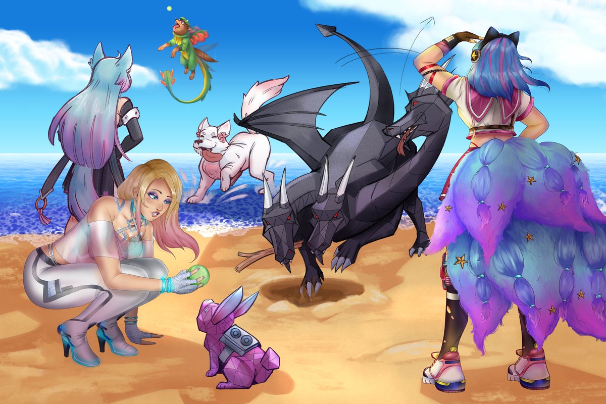 Sasquatch_Draws's tweet image. I present to you a lovely collaboration Illustration made by @Dappio_Art and @BubiDiBup that I commissioned of my Top 5 Smite mains

#Smite #Smitefanart #SmiteArt #doddlevale #Koven #Skadi #Cerberus #Daji #Kuku #SmiteArtShow