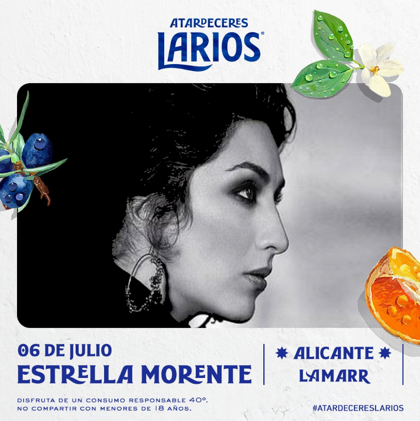 🎟️¿Quieres una entrada doble GRATIS para un concierto de Estrella Morente?

📅Tendrá lugar el 6 de julio, y está integrado en el ciclo 'Atardeceres Larios'. 

ℹ️Para participar, solo tienes que seguir a esta cuenta y retuitear este post.

💥Nos pondremos en contacto con las