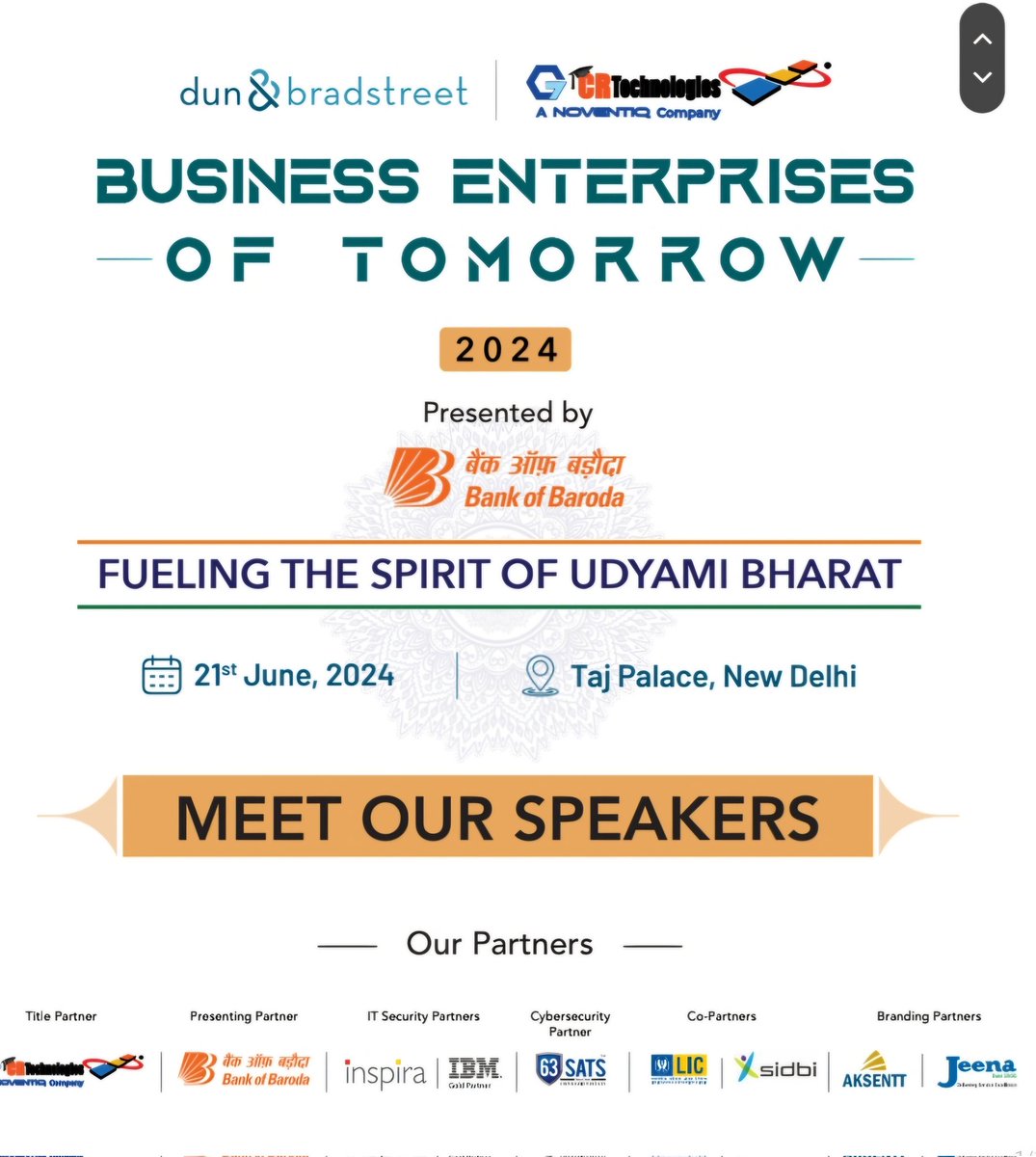 morupnam's tweet photo. I'm honored to be speaking at "Business Enterprises of Tomorrow" by Dun &amp; Bradstreet India. We'll delve into d future of business, innovation, &amp; sustainable growth. Look forward to exchanging ideas and insights with industry leaders

#Agritech #Sustainability #Agriculture https://t.co/B4hV8JQr5t