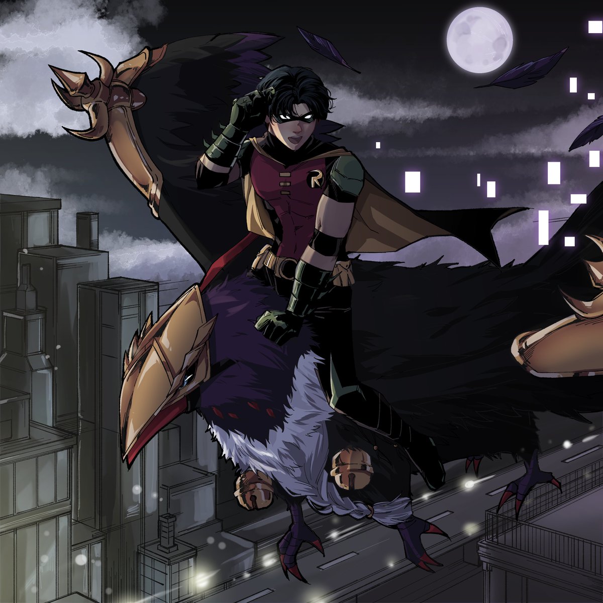 #Batfamily x #Digimon part 4
Tim Drake + Crowmon
#redrobin #timdrake #dc