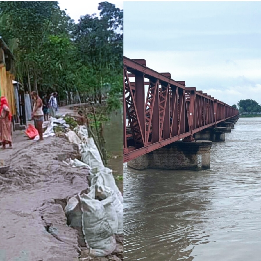 কাউনিয়ায় তিস্তার পানি বিপদ সীমার উপর দিয়ে প্রবাহিত