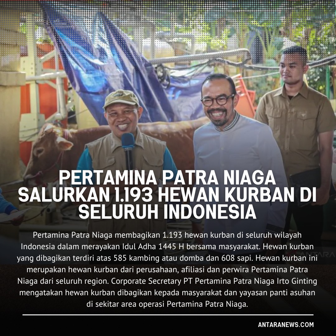 apprexiate's tweet photo. Salut banget nih! Pertamina Patra Niaga berbagi dengan menyalutkan 1.193 hewan kurban di seluruh wilayah Indonesia untuk merayakan hari Raya Idul Adha @ptm_patraniaga https://t.co/OwWBmKF90U