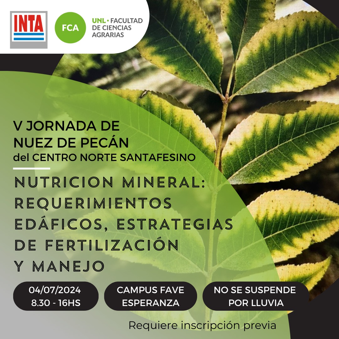 🗓️ El Jueves 4 de julio de 8.30 a 16hs te invitamos a la 5° Jornada de Nuez #Pecán del centro norte santafesino, en el campus de la Facultad de #Veterinaria de la #UNL, en la ciudad de #Esperanza.
👉🏼Inscribite ahora!: forms.gle/NzqfiULyBcnrwW…  ¡¡No se suspende por lluvia!!
