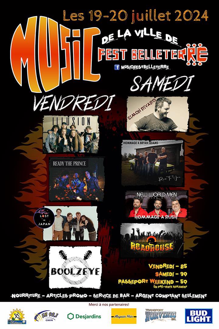 Quebec we’ll see you next month for Music Fest de Belleterre. Friday, July 19 in Belleterre, QC 🔥🔥

Event page: facebook.com/events/s/music…