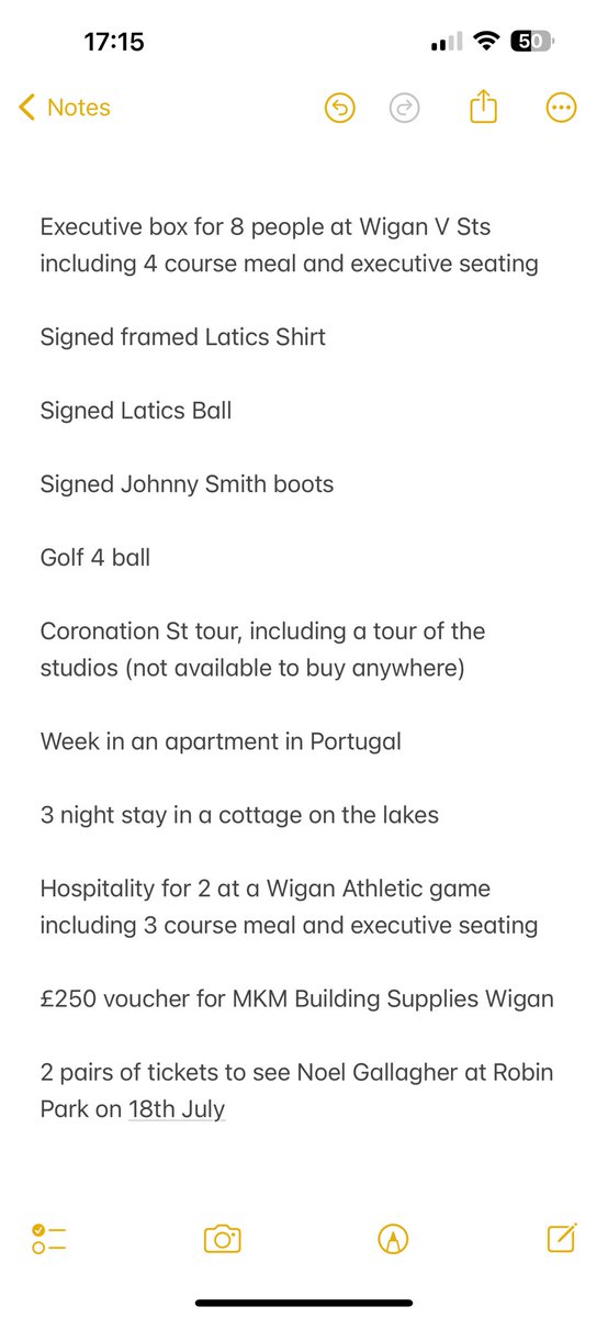 Here are some of the items that we will be auctioning at our ball on Saturday night. If you’d like to make a bid, then please send a message with your bid and we can bid on your behalf on the night 👍🏻