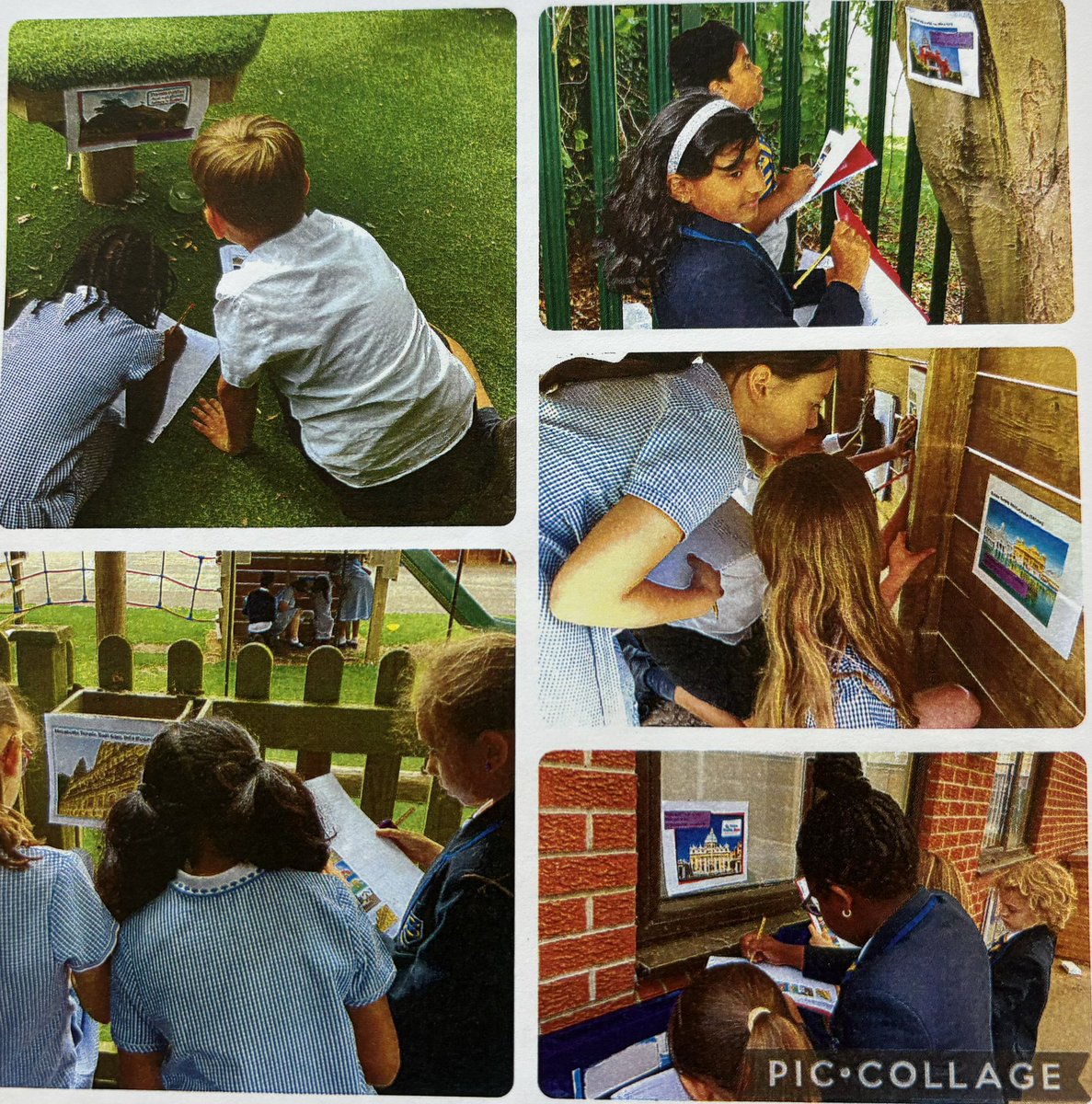 bsmyear3's tweet photo. Great fun learning about special places around the world in RE this afternoon. #OutdoorLearning @Bostonstmarys @OLOLCatholicMAT @BishopPMcKinney https://t.co/PIUiJaafy7