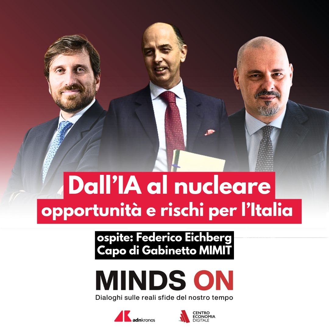 Dall'IA al nucleare, fino al nuovo Piano Mattei: l'Italia si trova di fronte a sfide ricche di opportunità e criticità.

Giorgio Rutelli, vicedirettore #Adnkronos, e <a href="/RosarioCerra/">Rᴏsᴀʀɪᴏ Cᴇʀʀᴀ</a>, Fondatore e Presidente del <a href="/News_CED/">Centro Economia Digitale \ CED</a>, ne parlano con Federico Eichberg, Capo di Gabinetto del