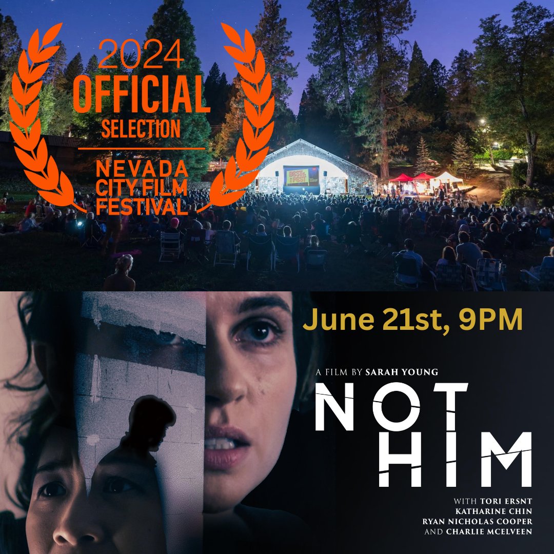 SarahYoungSF's tweet photo. I am super excited to announce our CA Premiere of "Not Him" at Nevada City Film Festival! Flying out tomorrow and we screen in the "After Dark" block Friday June 21st! https://t.co/x1gTgWPq6F #femalefilmmaker #indiefilm #shortfilm #shorthorrorfilm https://t.co/Y2diQRlXlL