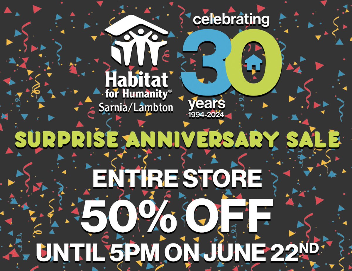 🎈🎈🎉🥳 We're celebrating our 30th Anniversary with a SURPRISE SALE!🥳 🎉  🎈🎈

𝐓𝐡𝐞 𝐞𝐧𝐭𝐢𝐫𝐞 𝐬𝐭𝐨𝐫𝐞 𝐢𝐬 𝐧𝐨𝐰 𝟓𝟎% 𝐎𝐅𝐅 𝐮𝐧𝐭𝐢𝐥 𝟓𝐩𝐦 𝐨𝐧 𝐒𝐚𝐭𝐮𝐫𝐝𝐚𝐲!