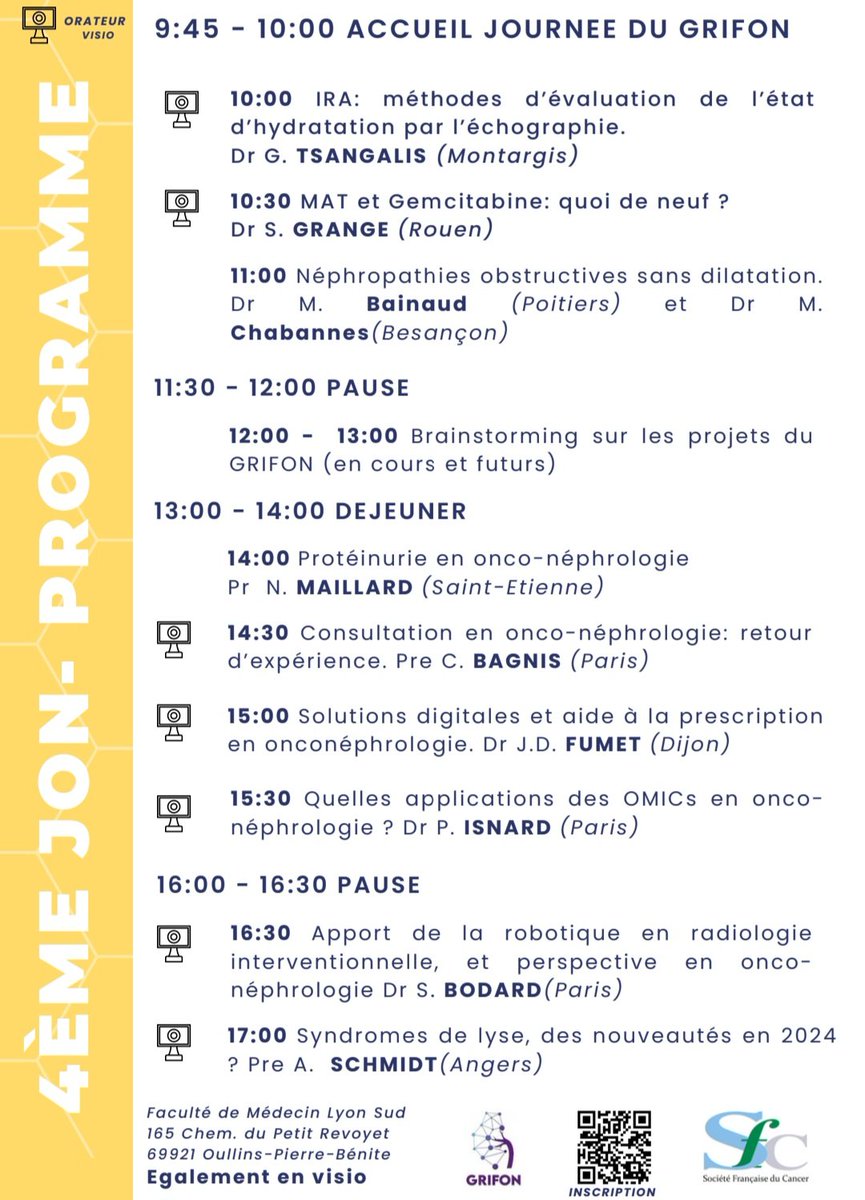On se retrouve demain à Lyon ou en visio pour la 4ème journée d'onco-néphrologie ! 

<a href="/SFCancer75/">Société Française du Cancer</a>