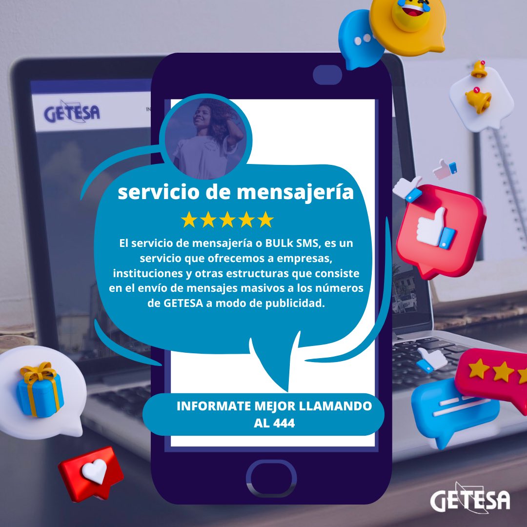 SERVICIO DE MENSAJERÍA O BULK SMS‼️

📲📶📡💻

¡GETESA SIEMPRE CONTIGO!
.
#GETESA #GETESASIEMPRECONTIGO #transformaciondigital #telecomunicaciones #malabo #red #equatorialguinea #desarrollo #4g #mongomo #batacity #bioko #telefono #sipopo #vexia #3g #igdaily #igers #photooftheday