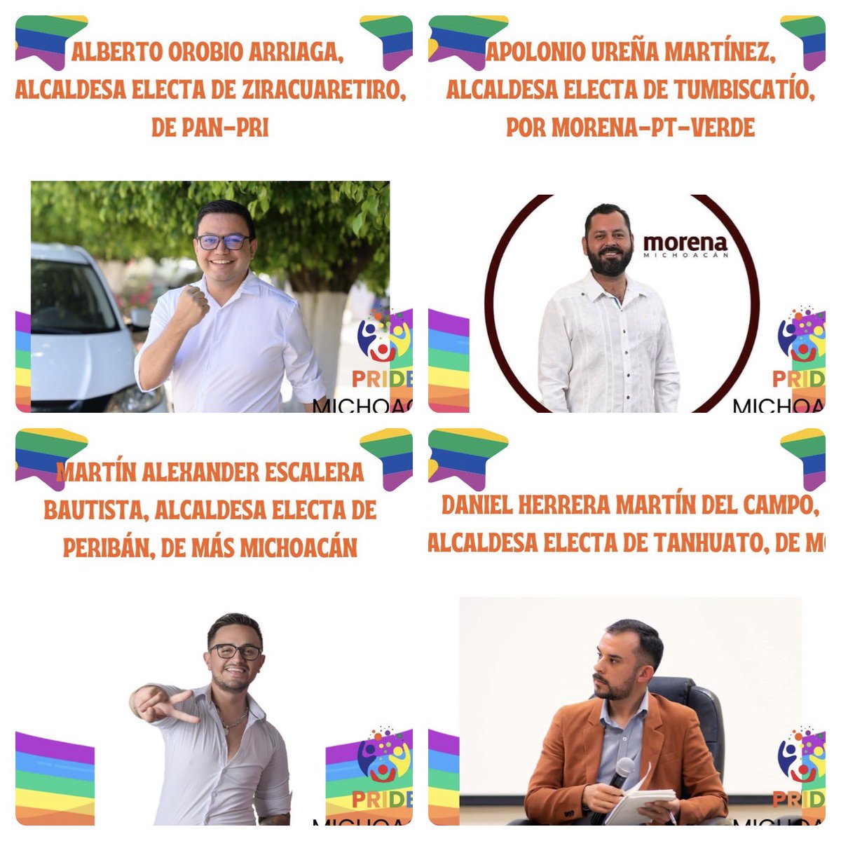 PrideMichoacan's tweet photo. Ellas son las 8 mujeres transgénero que ganaron alcaldías en Michoacán. 

Las esperamos en el #PrideMichoacán2024 Señoras alcaldesas electas tenemos algunas palabras para ustedes en el arranque de la marcha, suponemos que no les importará salir a marchar con nosotras 💅🏿 https://t.co/xOTxZBk6zN