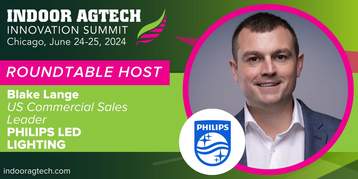 Indoor AgTech Innovation Summit (@indooragtech) on Twitter photo Blake Lange, US Commercial Sales Leader
<a href="/PhilipsHorti/">Philips Horticulture</a> will host a roundtable discussion on ‘Lighting the Way: Optimizing Production and Reducing Costs Through Efficient LEDs’ at 2:30pm on Monday June 24.
Join the action at #IndoorAgTech: bit.ly/3TD9enQ Blake Lange, US Commercial Sales Leader
<a href="/PhilipsHorti/">Philips Horticulture</a> will host a roundtable discussion on ‘Lighting the Way: Optimizing Production and Reducing Costs Through Efficient LEDs’ at 2:30pm on Monday June 24.
Join the action at #IndoorAgTech: bit.ly/3TD9enQ