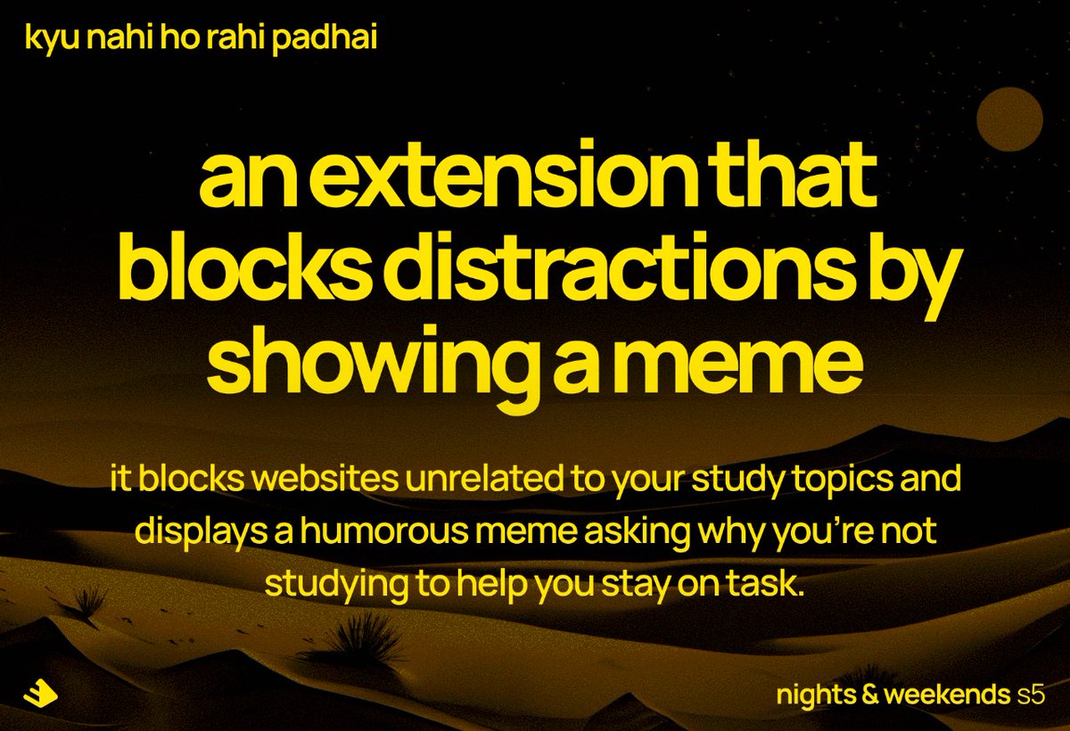 Hey! I'm participating in nights &amp; weekends s5 👋..
Here is my idea slide. Feel free to give feedback in comments ❤️!
cc: <a href="/_buildspace/">buildspace</a> <a href="/_nightsweekends/">nights & weekends</a>
