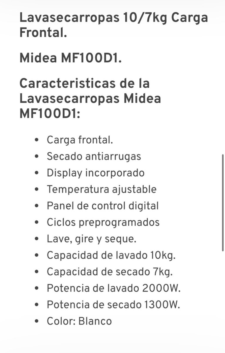 Vendo lavasecarropas midea a 2.500.000 gs 
Precio original 3.600.000
Solo tiene 6 meses de uso. 
RT porfa jeje