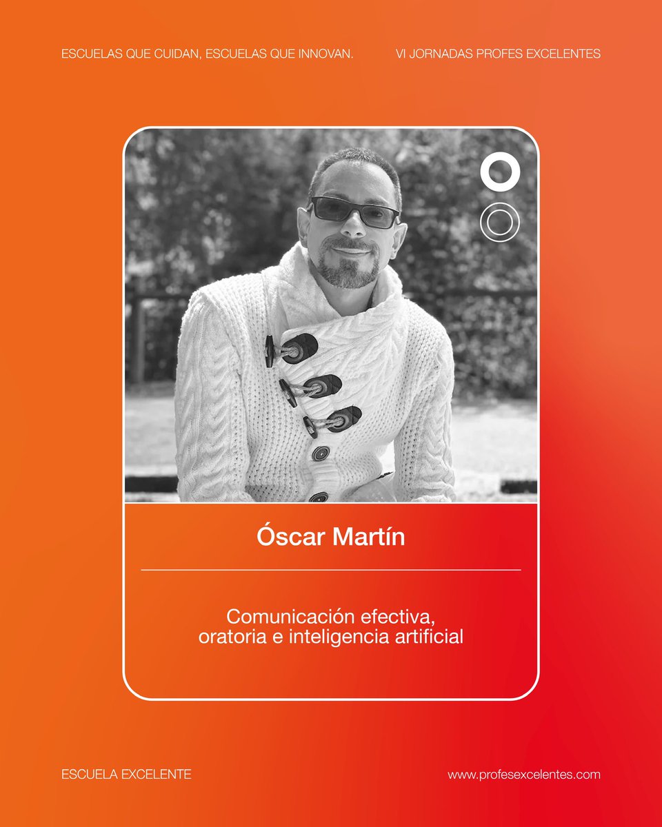 Escuela Excelente (AMICE) (@eexcelente) on Twitter photo ¿Quieres aprender sobre comunicación efectiva, oratoria e inteligencia artificial?
Entonces, no puedes perderte el taller de <a href="/oscarmartincen/">Óscar Martín Centeno</a>
Inscríbete a las IV Jornadas Profes Excelentes el 27 de junio en <a href="/colelitterator/">Colegio Litterator</a>
profesexcelentes.com ¿Quieres aprender sobre comunicación efectiva, oratoria e inteligencia artificial?
Entonces, no puedes perderte el taller de <a href="/oscarmartincen/">Óscar Martín Centeno</a>
Inscríbete a las IV Jornadas Profes Excelentes el 27 de junio en <a href="/colelitterator/">Colegio Litterator</a>
profesexcelentes.com