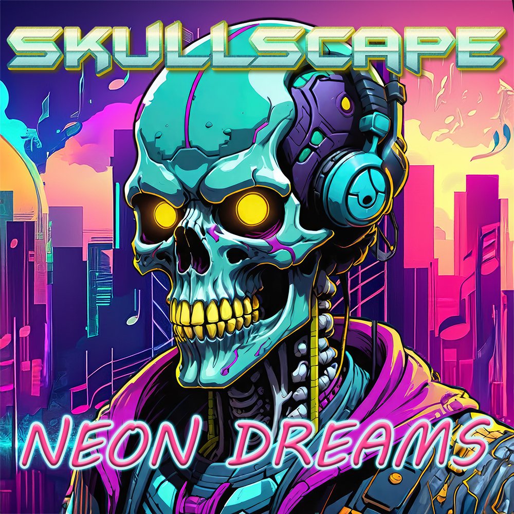 Skullscape's tweet photo. New Album Drops 06/21/24 #Skullscape #neondreams #newalbum #analoganomaly #electronic #ambient #techno #trance #like #follow #share #comment #trend #fresh #beats #experimental #creative #new #original #flow #newmusic #chillout #relax #enjoy #fun #happy #EDM #groove https://t.co/R0gocyx3co