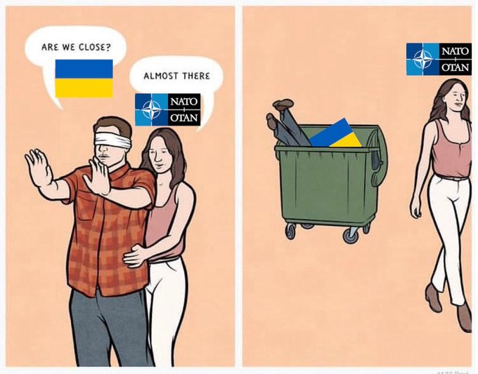 BowesChay's tweet photo. By the time Ukraine realises they've been completely F*cked over by NATO and the EU 

NATO and the EU will have insured there's no one left in Ukraine to do anything about it. https://t.co/PLtpfrNv27
