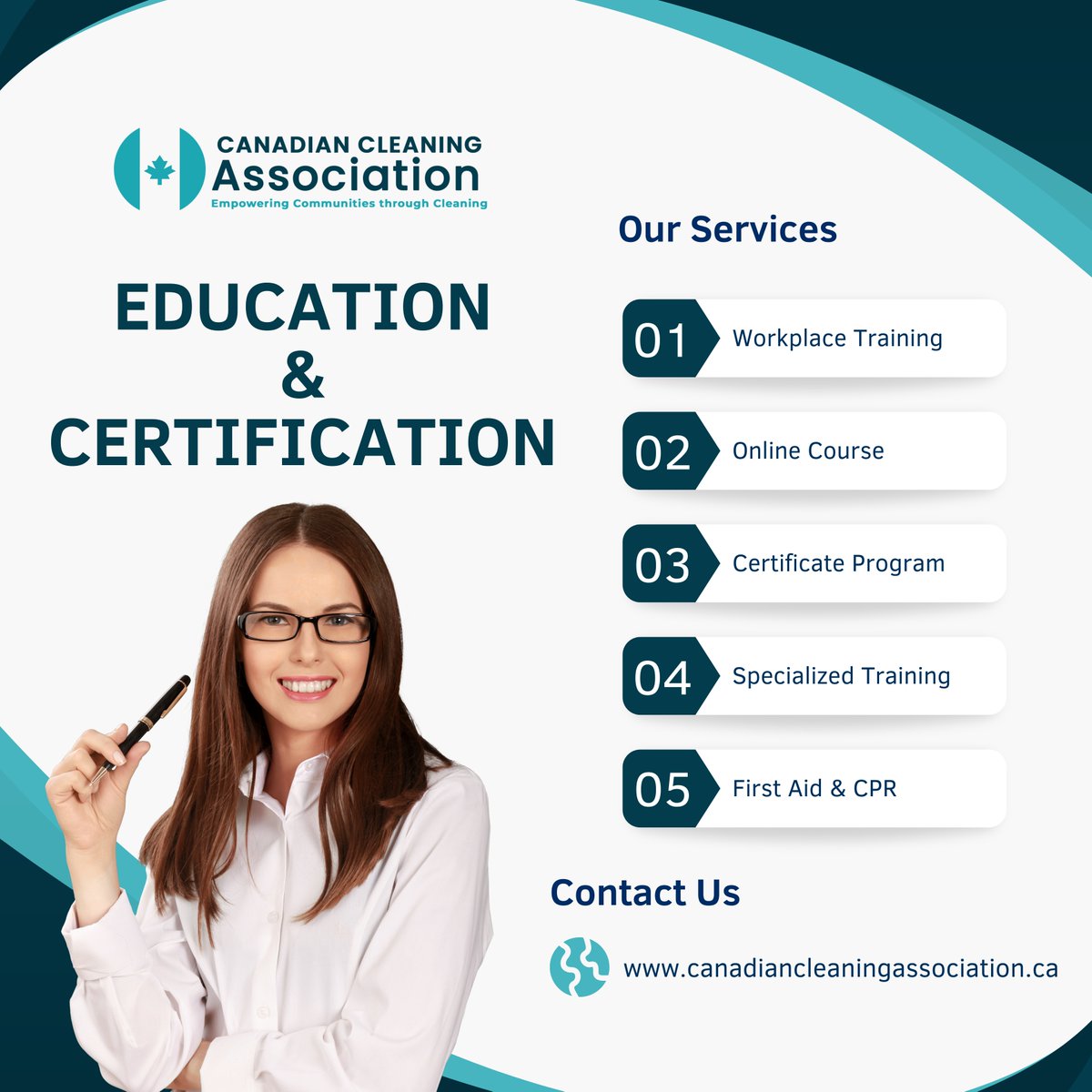 CCAssociation7's tweet image. Unlock the door to a brighter future with our specialized education and certification programs.

#JoinCCA #ccaexcellence #ProfessinonalGrowth #EcoFriendlyCleaning #membershipspecialoffer #cleaningsmembership #elevateyourcleaningbusiness #CanadianCleaningAssociation