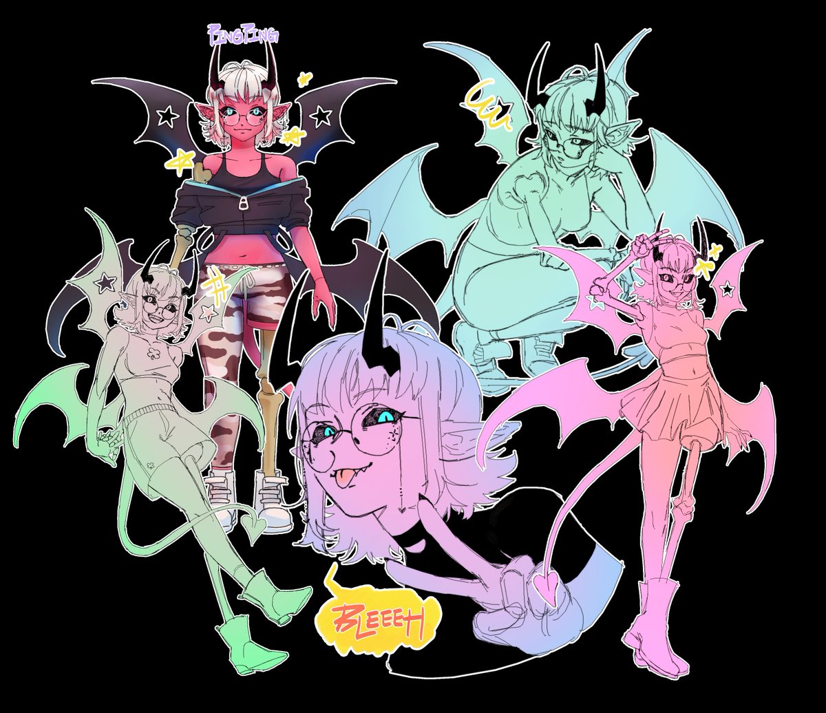 ttt_ones's tweet photo. A lil collage of my cute roblox demon girlie 🩷✨
there is a mistake which I will rectify in later post one of these days!

#art #ttt_onesOCs #demon #roblox #cute #character #illustration #pink https://t.co/PwO41z1dJg