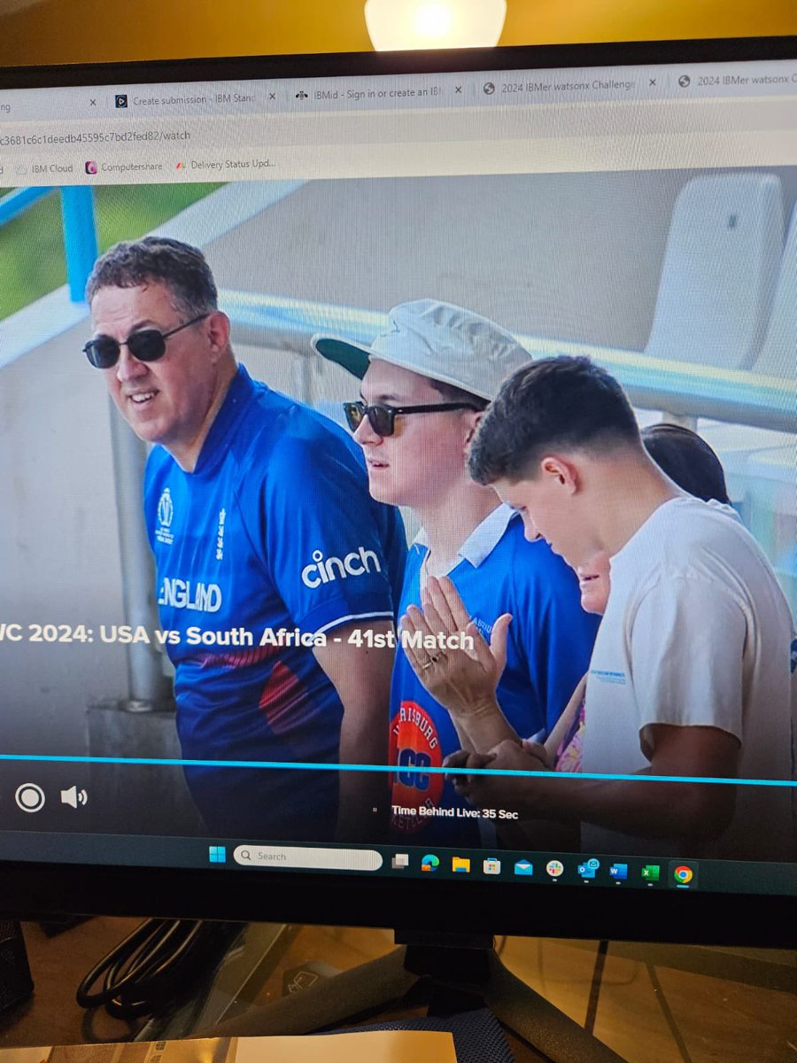 I was spotted on <a href="/willowtv/">Willow TV US</a> this afternoon attending the <a href="/usacricket/">USA Cricket</a> vs <a href="/SouthAfricaCR/">Team South Africa</a> game. With my dad <a href="/Meakinmatthew/">Matthew Meakin</a> and <a href="/cmeakin_2024/">Christopher Meakin</a>. 
Talking cricket and enjoying the game. 
Location Sir Vivian Richard’s stadium.