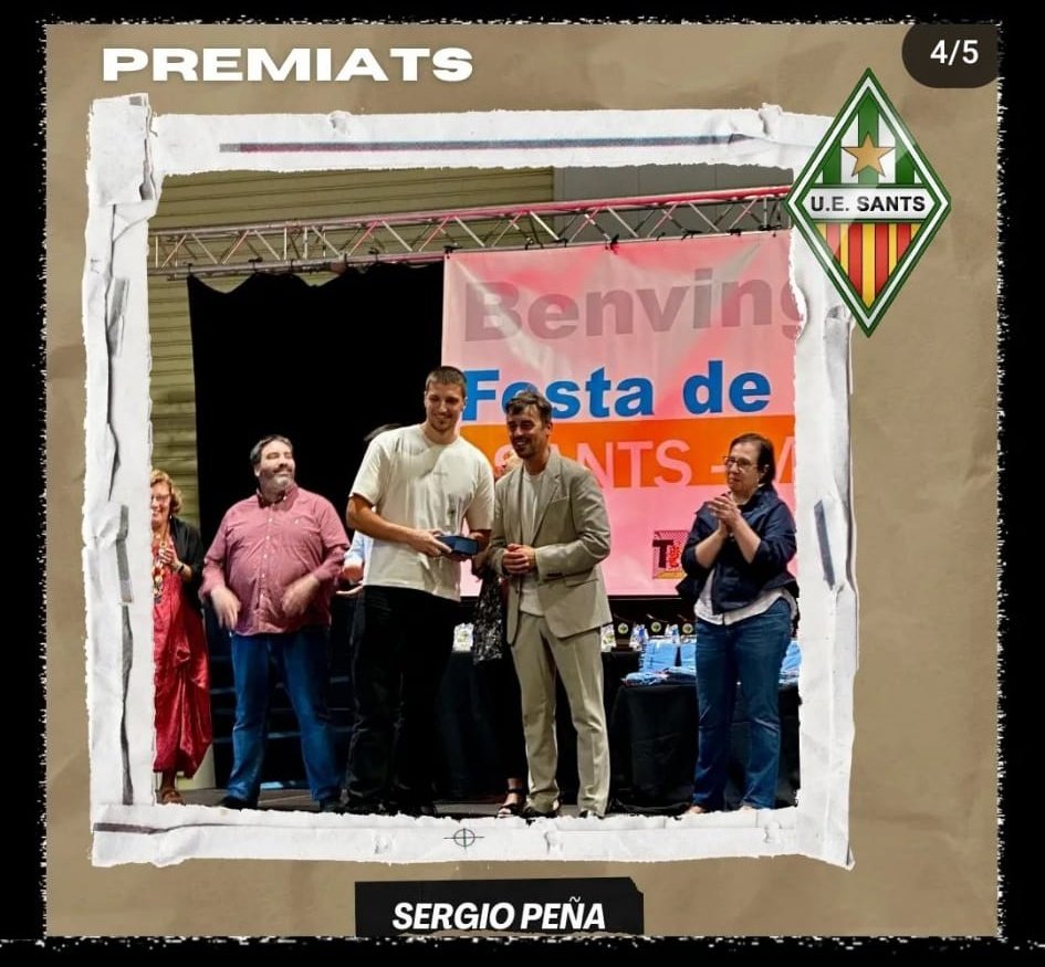 ⚪️🟢
PREMIATS <a href="/UeSantsFemeni/">UE Sants Femení</a>
<a href="/UESants/">UE Sants</a> Festa L'Esport #SantsMontjuïc <a href="/samantavillar/">Samanta Villar</a> 

🟢 Sergio Peña 
⚪️ <a href="/EloiPozuelo9/">Eloi Pozuelo Riera</a>
🟢Andrea Sanz 
⚪️Gabriela Font 
#OrgullSantsenc⚪️🟢