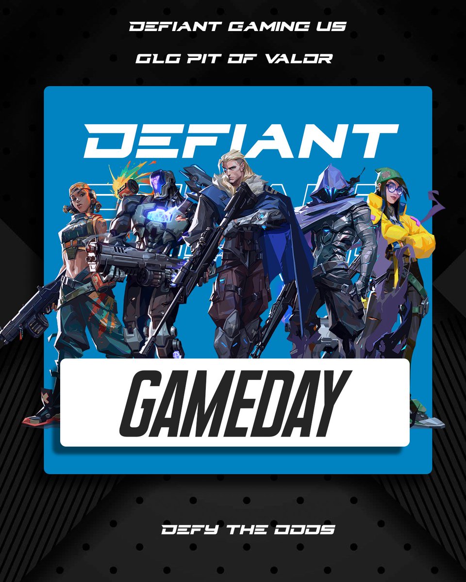 DefiantGamingUS's tweet image. 🚨🚨GAMEDAY🚨🚨

Defiant Ducklings taking on the PIT OF VALOR hosted by @GLGamingLounges tonight @ 6:30pm EST! 

LOCK TF IN SQUAAADDDDDDDD

⚔️@ravena_valo
⚔️@Jceyfps
⚔️@Fall_Caia
⚔️@Celeste_VLR
⚔️@itsbuoy_ (ty 4 sub)
📣@Moelandblue

Stream link soon.

#DeFyTheOdds