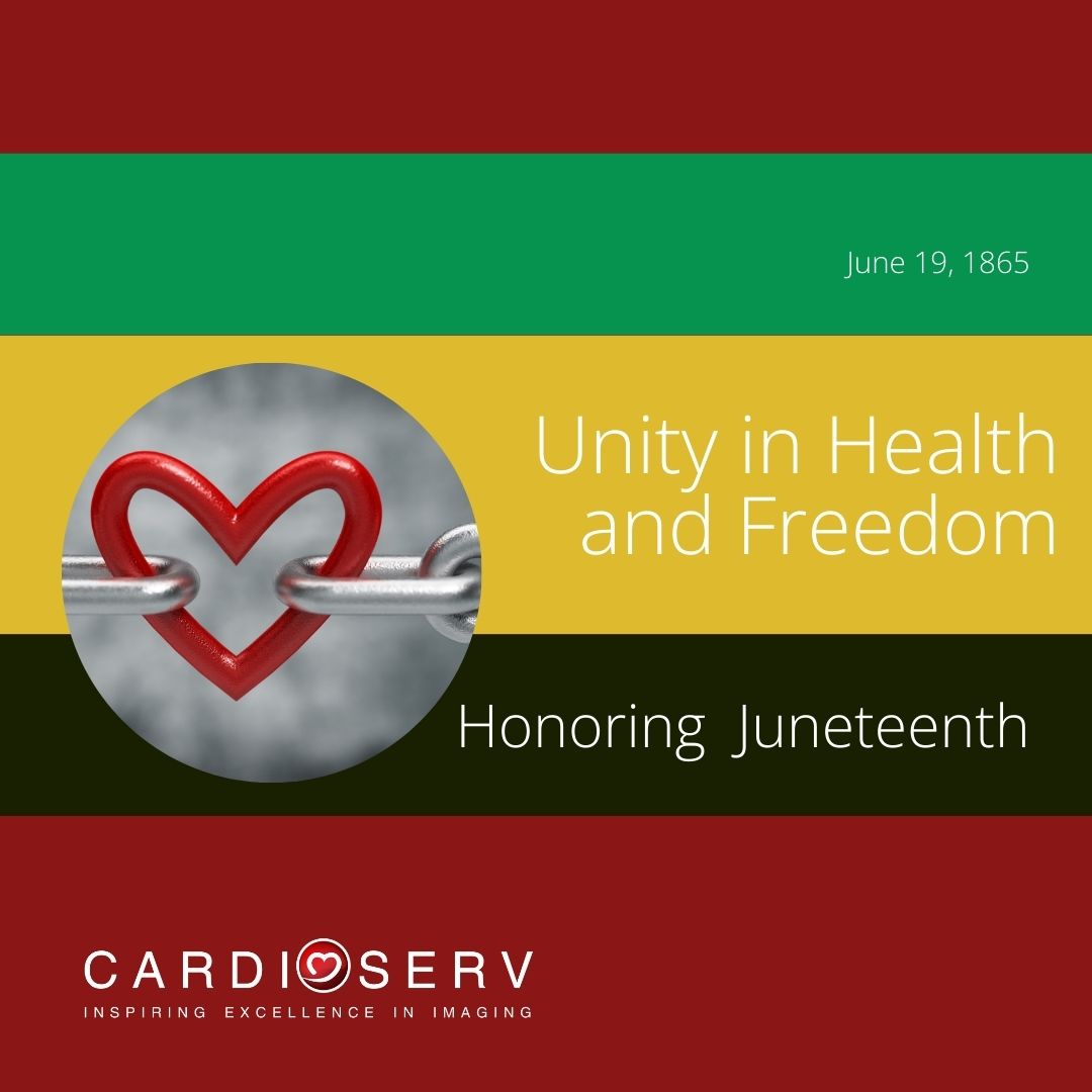 CardioServ's tweet photo. Today, we honor Juneteenth, a pivotal moment in American history symbolizing freedom and resilience. As we celebrate this day, we recognize the importance of heart health in all communities. Let's work together to ensure every heartbeat counts. Happy #Juneteenth! 
 #cardiology https://t.co/4jwNoKbNFJ
