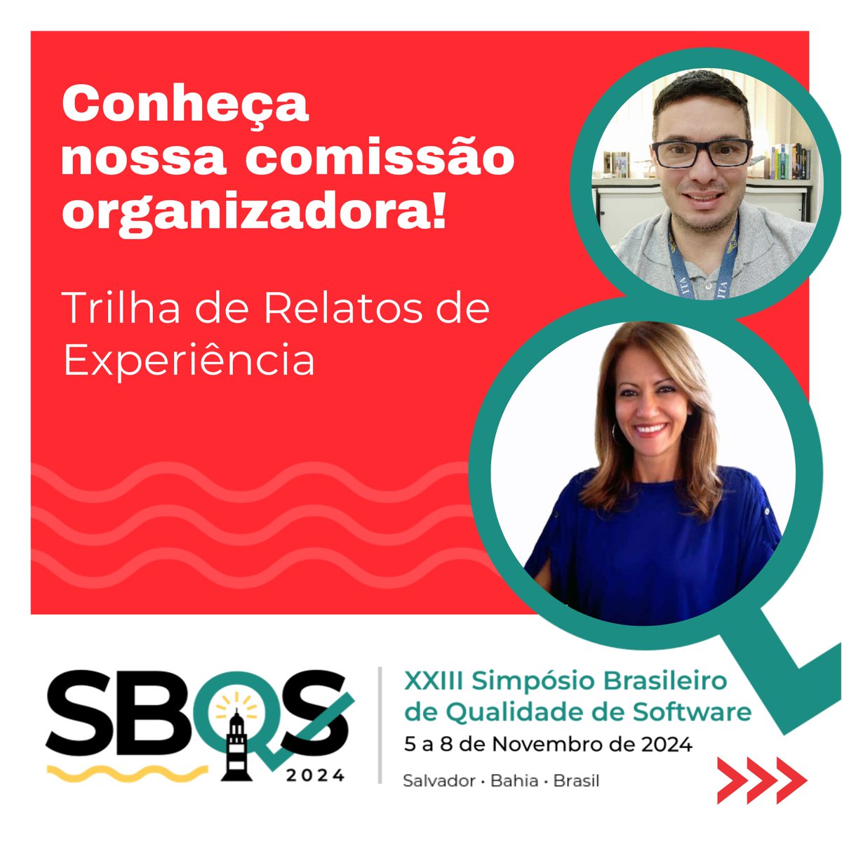 BrasilSbqs's tweet photo. Nossa comissão organizadora, na Trilha de Relatos de Experiência, contará com @EdnaDiasCanedo e 
Johnny Marques, DSc. 

O SBQS ocorrerá nos dias 5 a 8 de novembro, em Salvador, Bahia. 

Quer saber mais? Acesse nosso site https://t.co/Dnxod5zsAh https://t.co/LqxJ107lcA