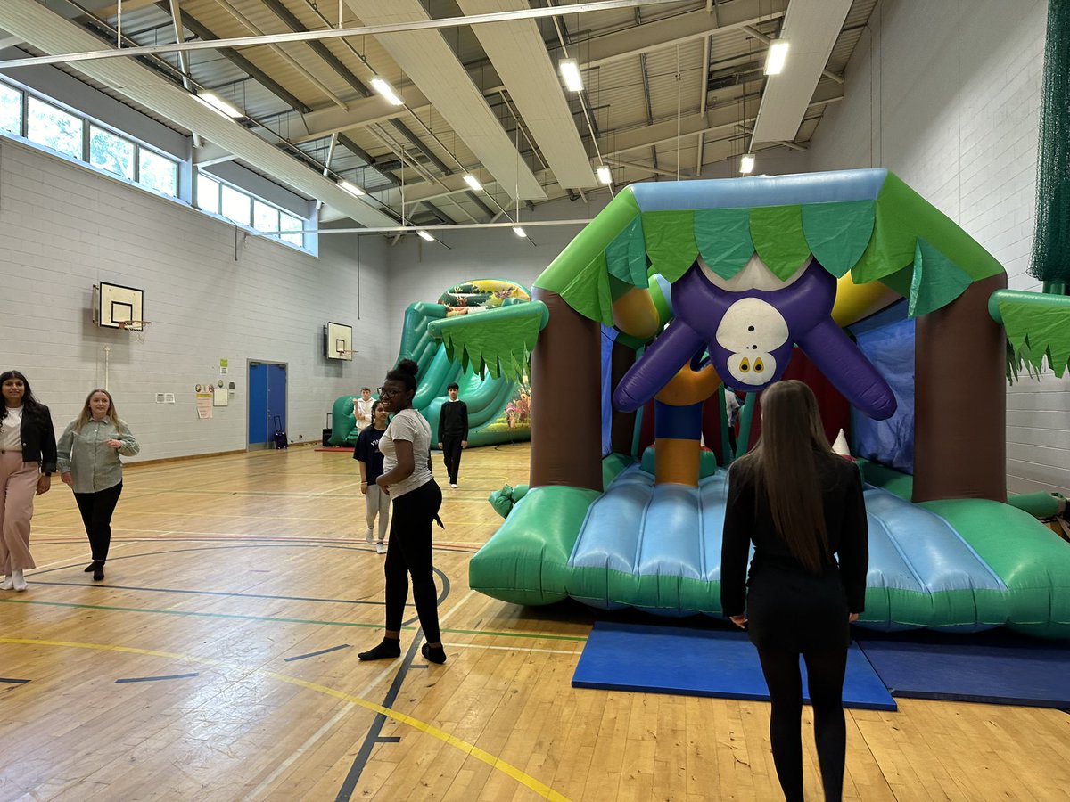 An inflatables event in the Games Hall today to reward young people for making positive choices in class, around the school and in the community. Well done to those learners 👏🥳🛝 <a href="/StMungosAcademy/">St Mungo's Academy</a>