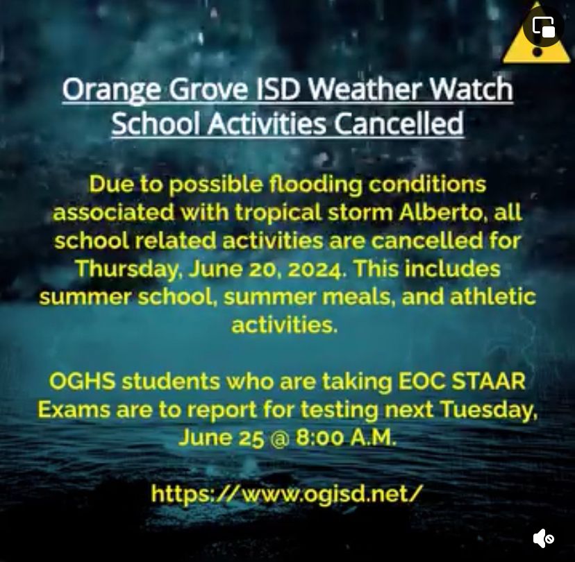 All athletic functions will be cancelled for tomorrow.   This includes summer workouts and basketball camp.  We will resume summer workouts on Monday the 24th back to normal schedule.   Basketball camp will continue on Monday as well, normal time.